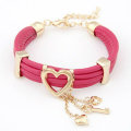 Charm Bracelets With Multilayers Leather Love Heart Bracelets FB03